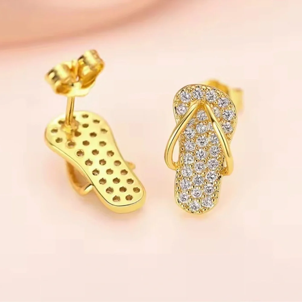 Sandals Gold Crystal Earrings - Picture 5 of 9